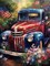 Diamond Art Painting 4th of July Garden, Patriotic American Truck with Flags Kit